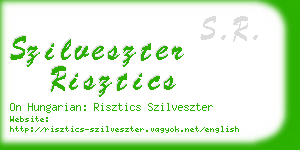 szilveszter risztics business card